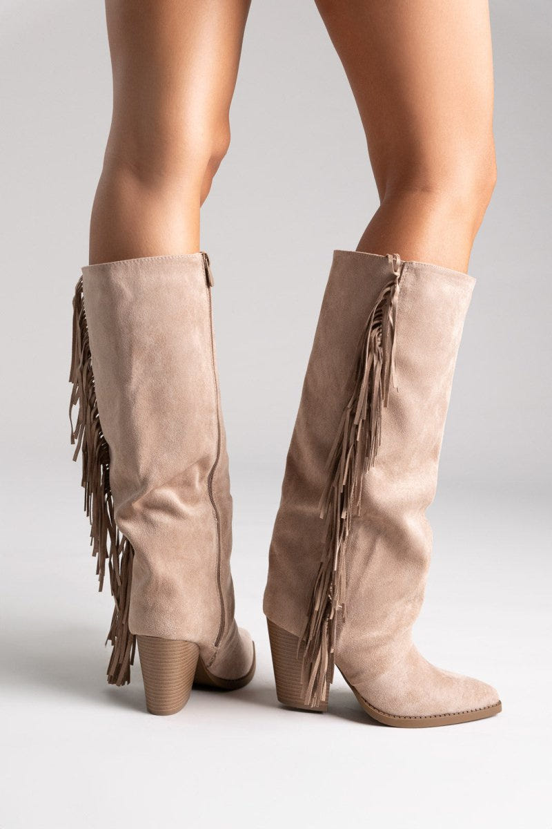 ERYNN Cowboy Boots - Beige Suede - thefashionproject.gr - ERYNN