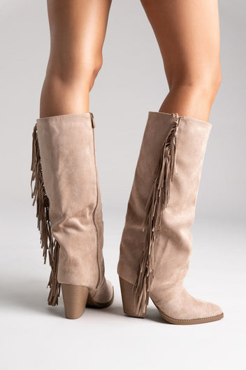 ERYNN Cowboy Boots - Beige Suede - thefashionproject.gr - ERYNN