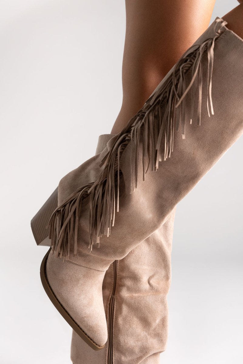 ERYNN Cowboy Boots - Beige Suede - thefashionproject.gr - ERYNN