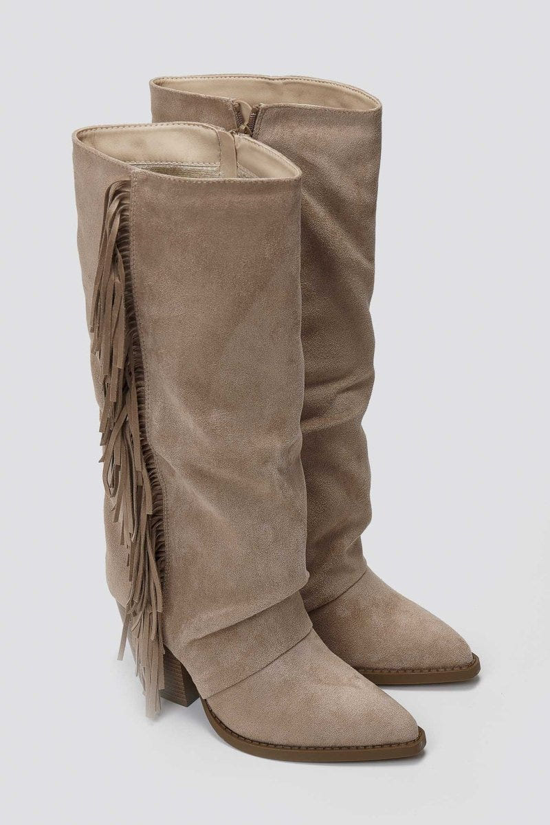 ERYNN Cowboy Boots - Beige Suede - thefashionproject.gr - ERYNN