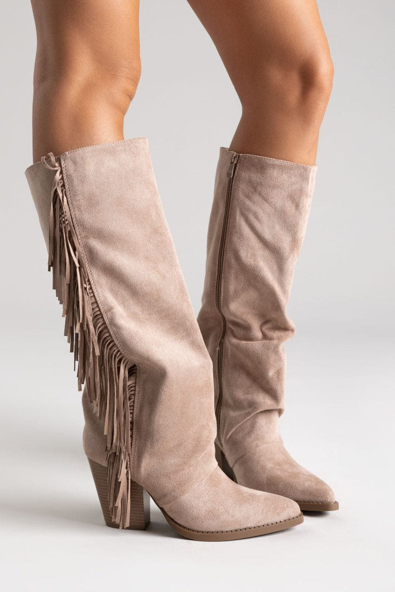 ERYNN Cowboy Boots - Beige Suede - thefashionproject.gr - ERYNN