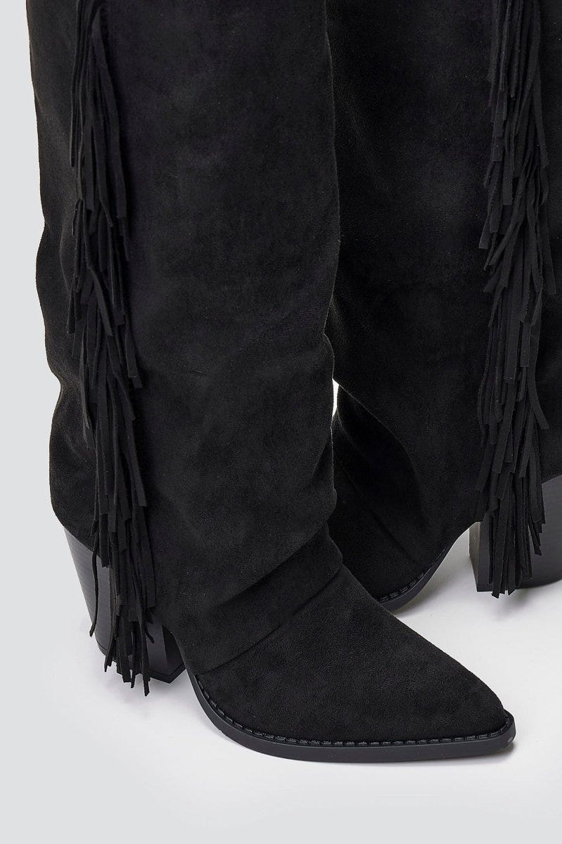 ERYNN Cowboy Boots - Black Suede - thefashionproject.gr - ERYNN