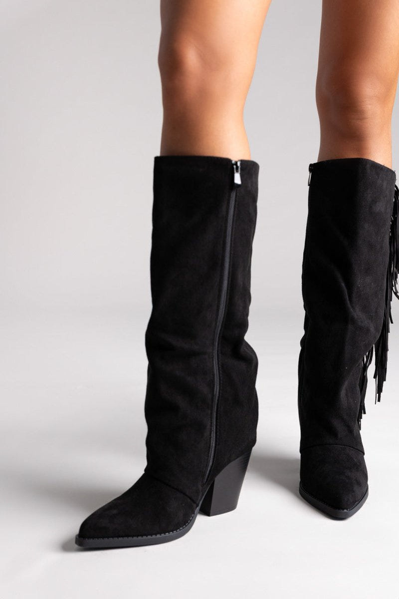 ERYNN Cowboy Boots - Black Suede - thefashionproject.gr - ERYNN