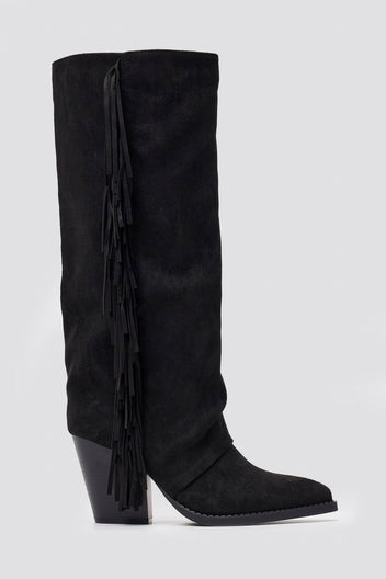 ERYNN Cowboy Boots - Black Suede - thefashionproject.gr - ERYNN