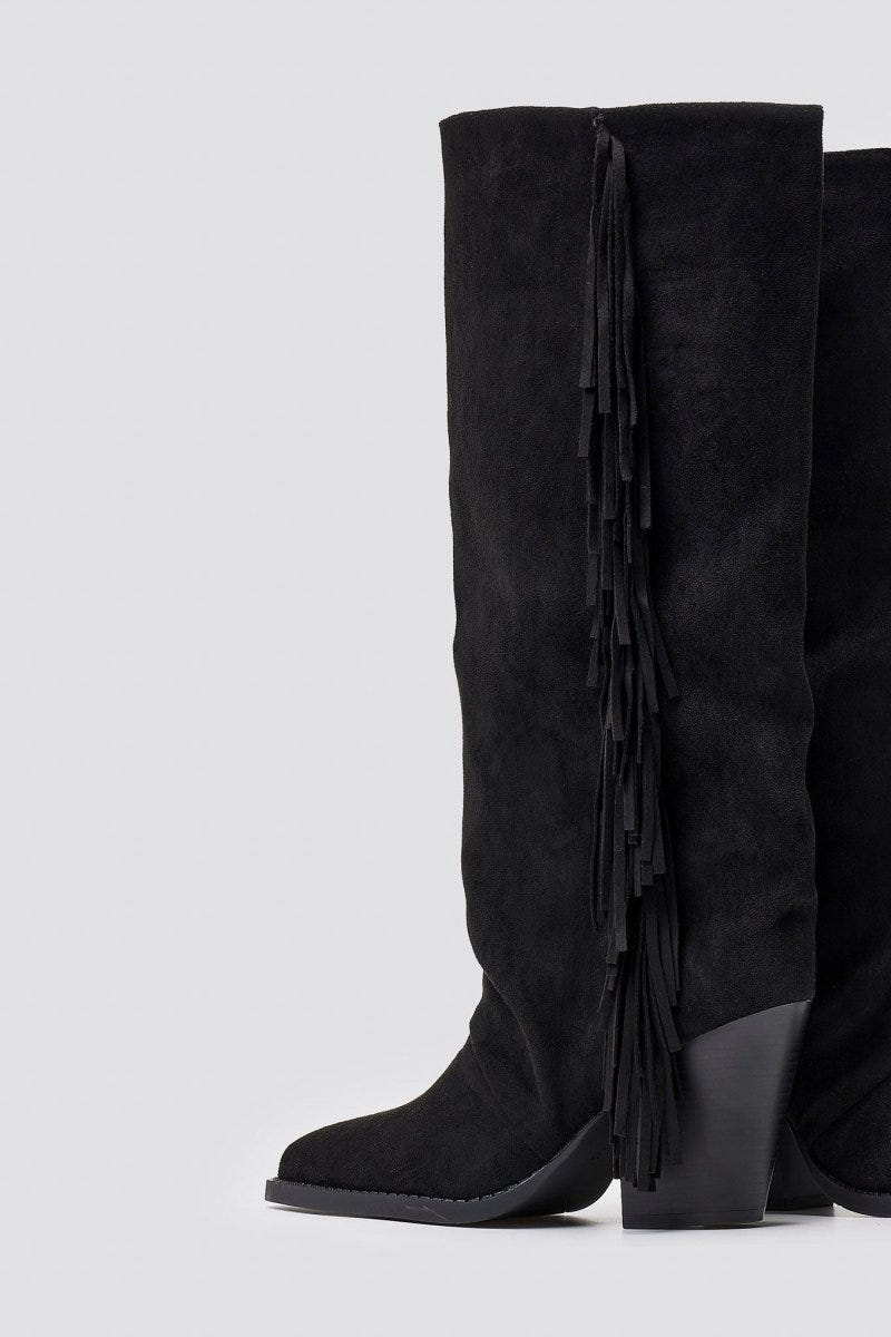 ERYNN Cowboy Boots - Black Suede - thefashionproject.gr - ERYNN