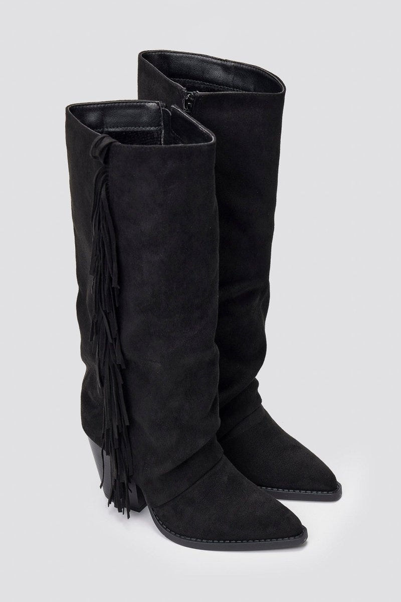 ERYNN Cowboy Boots - Black Suede - thefashionproject.gr - ERYNN