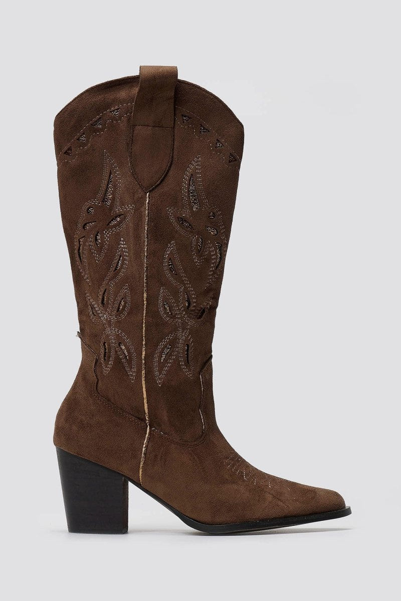 ERYNN Cowboy Boots - Brown Suede - thefashionproject.gr - ERYNN
