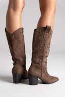 ERYNN Cowboy Boots - Brown Suede - thefashionproject.gr - ERYNN