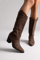 ERYNN Cowboy Boots - Brown Suede - thefashionproject.gr - ERYNN