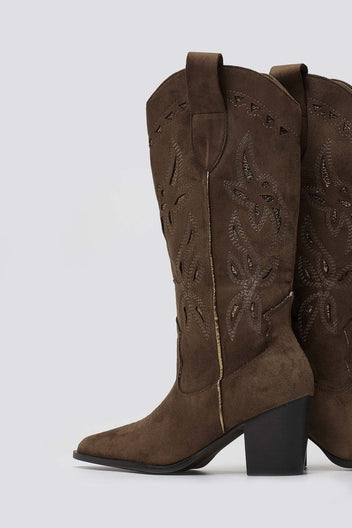 ERYNN Cowboy Boots - Brown Suede - thefashionproject.gr - ERYNN