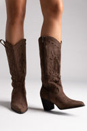 ERYNN Cowboy Boots - Brown Suede - thefashionproject.gr - ERYNN