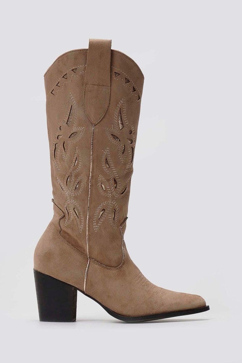 ERYNN Cowboy Boots - Taupe Suede - thefashionproject.gr - ERYNN