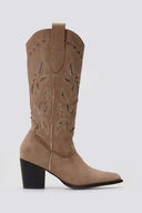 ERYNN Cowboy Boots - Taupe Suede - thefashionproject.gr - ERYNN