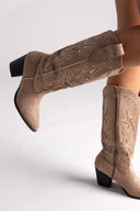 ERYNN Cowboy Boots - Taupe Suede - thefashionproject.gr - ERYNN