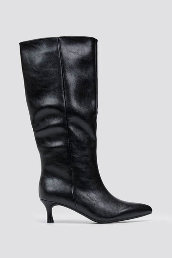ERYNN Kitten Heel Boots - Black Crinkled Patent - thefashionproject.gr - ERYNN