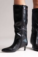 ERYNN Kitten Heel Boots - Black Crinkled Patent - thefashionproject.gr - ERYNN