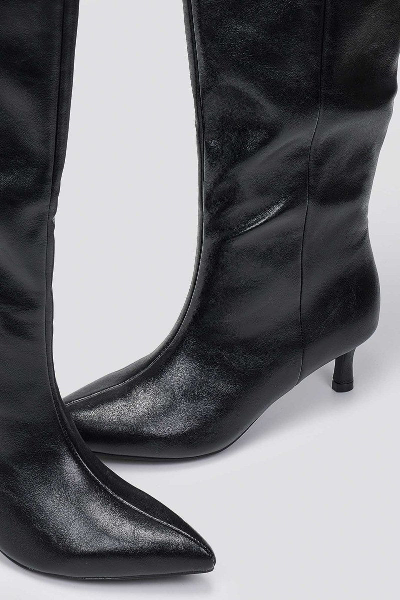 ERYNN Kitten Heel Boots - Black Crinkled Patent - thefashionproject.gr - ERYNN