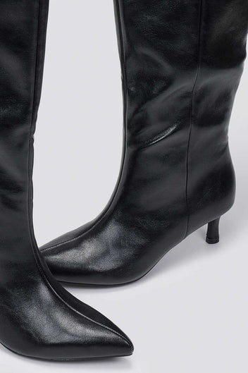 ERYNN Kitten Heel Boots - Black Crinkled Patent - thefashionproject.gr - ERYNN