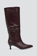 ERYNN Kitten Heel Boots - Burgundy Matte - thefashionproject.gr - ERYNN