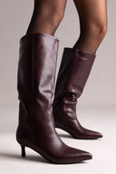 ERYNN Kitten Heel Boots - Burgundy Matte - thefashionproject.gr - ERYNN