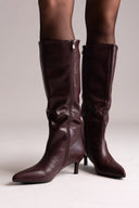 ERYNN Kitten Heel Boots - Burgundy Matte - thefashionproject.gr - ERYNN