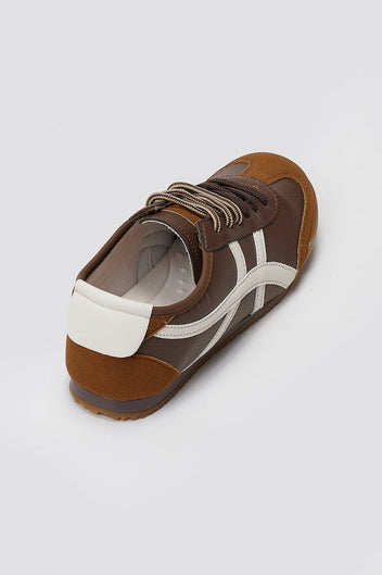 ERYNN Low Top Bicolor Sneakers - Dark Brown Matte - thefashionproject.gr - ERYNN