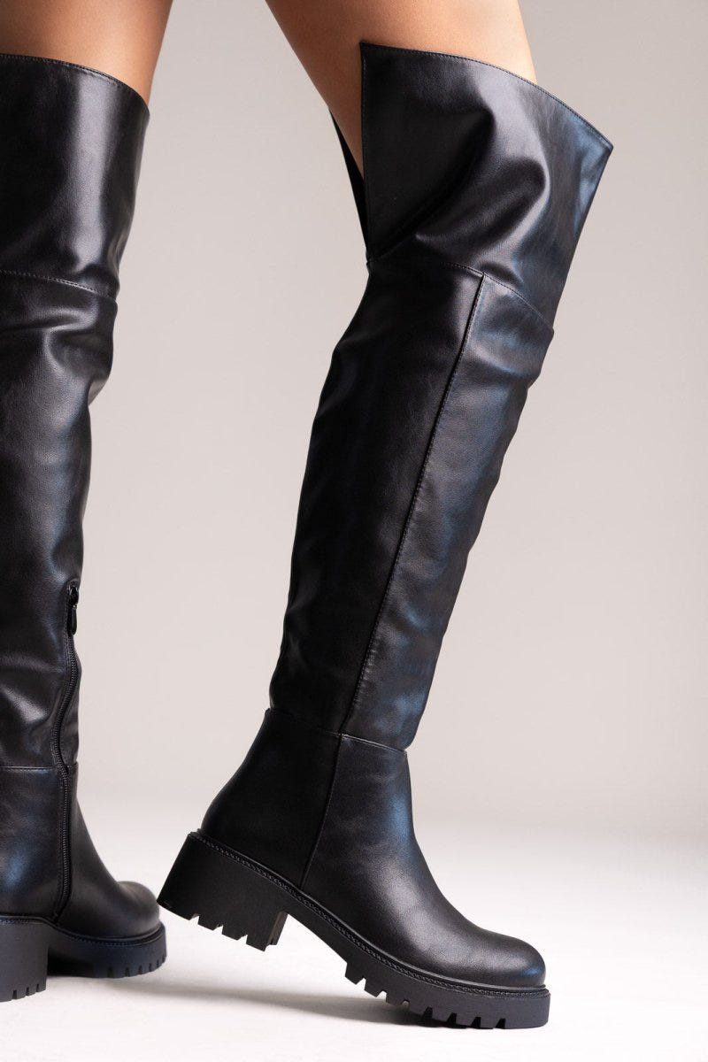 ERYNN Over - the - Knee Boots - Black Matte - thefashionproject.gr - ERYNN