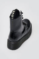 ERYNN Patent Combat Boots with Chunky Sole - Black Crinkled Patent - thefashionproject.gr - ERYNN