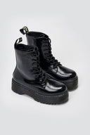 ERYNN Patent Combat Boots with Chunky Sole - Black Crinkled Patent - thefashionproject.gr - ERYNN