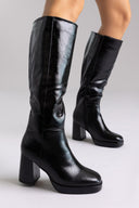ERYNN Platform Crinkled Patent Boots - Black Crinkled Patent - thefashionproject.gr - ERYNN