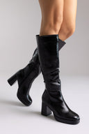 ERYNN Platform Crinkled Patent Boots - Black Crinkled Patent - thefashionproject.gr - ERYNN