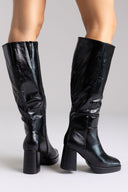 ERYNN Platform Crinkled Patent Boots - Black Crinkled Patent - thefashionproject.gr - ERYNN