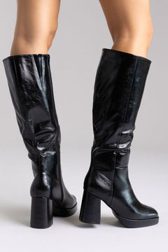 Black Crinkled Patent