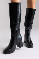 ERYNN Platform Crinkled Patent Boots - Black Crinkled Patent - thefashionproject.gr - ERYNN
