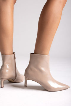 Beige Crinkled Patent