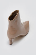 ERYNN Pointed Patent Ankle Boots with Low Heel - Beige Crinkled Patent - thefashionproject.gr - ERYNN