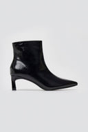 ERYNN Pointed Patent Ankle Boots with Low Heel - Black Crinkled Patent - thefashionproject.gr - ERYNN