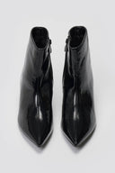 ERYNN Pointed Patent Ankle Boots with Low Heel - Black Crinkled Patent - thefashionproject.gr - ERYNN