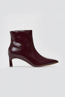ERYNN Pointed Patent Ankle Boots with Low Heel - Burgundy Crinkled Patent - thefashionproject.gr - ERYNN