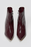 ERYNN Pointed Patent Ankle Boots with Low Heel - Burgundy Crinkled Patent - thefashionproject.gr - ERYNN