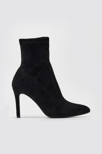 ERYNN Pointed Suede Stretch Ankle Boots - Black Suede - thefashionproject.gr - ERYNN