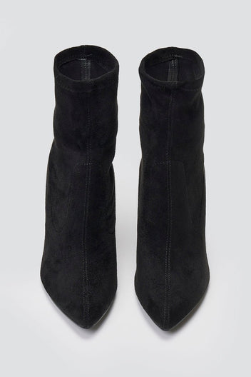 ERYNN Pointed Suede Stretch Ankle Boots - Black Suede - thefashionproject.gr - ERYNN