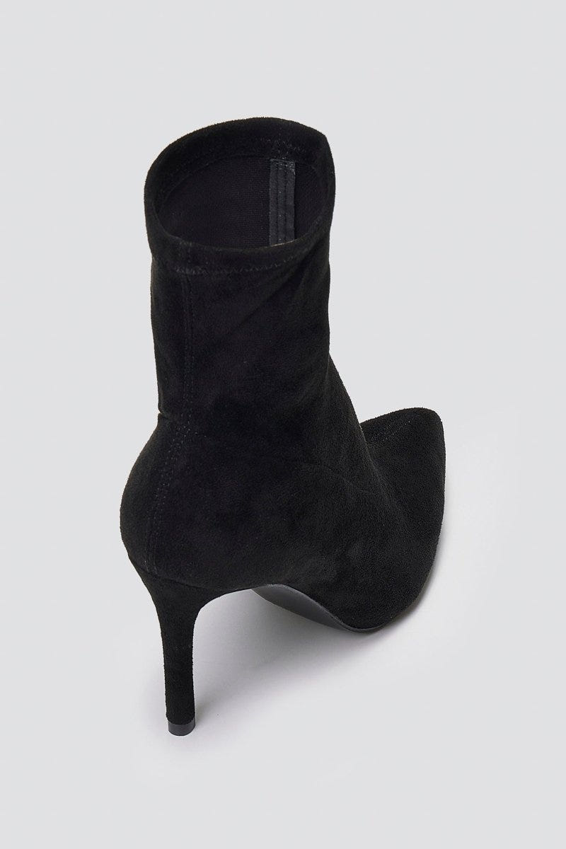 ERYNN Pointed Suede Stretch Ankle Boots - Black Suede - thefashionproject.gr - ERYNN