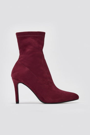 ERYNN Pointed Suede Stretch Ankle Boots - Bordeaux Suede - thefashionproject.gr - ERYNN