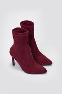 ERYNN Pointed Suede Stretch Ankle Boots - Bordeaux Suede - thefashionproject.gr - ERYNN