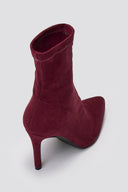 ERYNN Pointed Suede Stretch Ankle Boots - Bordeaux Suede - thefashionproject.gr - ERYNN