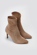 ERYNN Pointed Suede Stretch Ankle Boots - Taupe Suede - thefashionproject.gr - ERYNN
