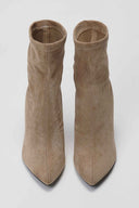 ERYNN Pointed Suede Stretch Ankle Boots - Taupe Suede - thefashionproject.gr - ERYNN
