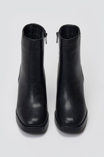 ERYNN Square - Toe Ankle Boots with Platform - Black Matte - thefashionproject.gr - ERYNN
