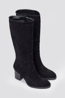 ERYNN Suede Boots with Low Heel - Black Suede - thefashionproject.gr - ERYNN